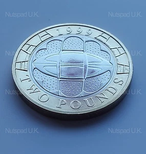 Moneda brillante de rugby 1999 sin circular de 2 libras esterlinas bu caza de monedas - Imagen 1 de 2