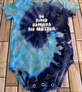 Be Kind Always No Matter Unisex Blue Tie Dye One Piece DMB Inspired 9 months - Picture 1 of 7
