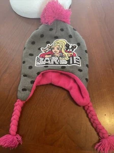 Barbie & Her Dogs Knit Hat, gray and pink with pom-pom - Picture 1 of 3