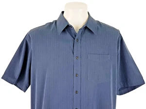 CROFT & BARROW Mens Blue S/S LUXURY EVENING SHIRT U/Soft Microfiber - XL - 54” - Picture 1 of 11