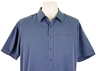 CROFT & BARROW Mens Blue S/S LUXURY EVENING SHIRT U/Soft Microfiber - XL - 54” - Image 1 of 4