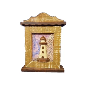 Faro Portagioie in Legno 10" H x 6" L x 2" D - Foto 1 di 5