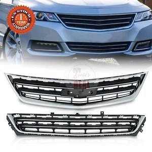 For Chevrolet Chevy Impala 2014-2020 Front Upper&Lower Grille Black&Chrome Set - Picture 1 of 12