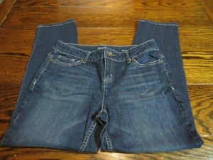 Simply Vera Wang Dark Blue Jeans Denim womens sz 8 straight crop 30wx24L - Picture 1 of 6