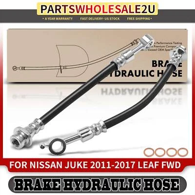 2x Rear LH & RH Outer Brake Hydraulic Hose for Nissan Juke 2011-2017 Leaf 11-19 - Image 1 of 4