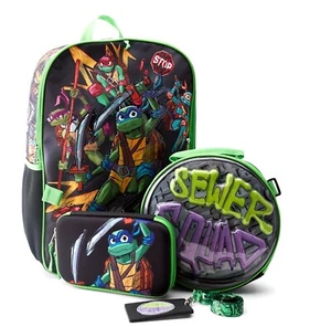 NINJA TURTLES 4-Piece 17'' Backpack Set w/ Insulated Lunch Box + ID Holder  $40 - Picture 1 of 1