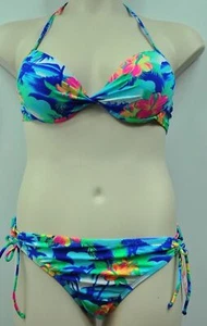 Candie's Sapphire Blue Multi Color Floral Print Bikini Top or Bottom MSRP $32 - Picture 1 of 2