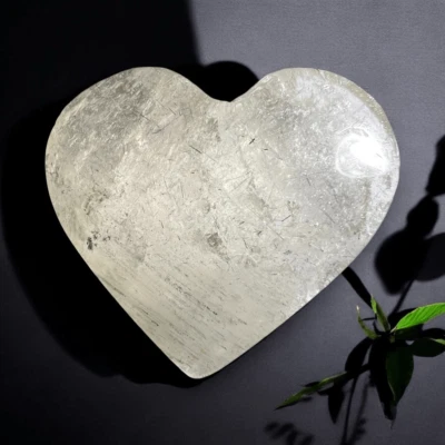 Quartz Crystal Heart with Black Rutile Inclusions (1) - Image 1 of 4