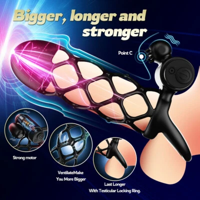 Penishülle Vibrator Penisring Rabbit Vibratoren Sex Spielzeug für Männer Frau - Bild 1 von 4