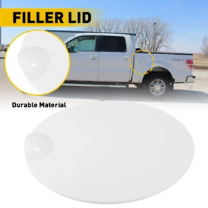 White Fuel Filler Door Tank Lid Gas Cap Cover For 2009 2010 2011-2014 Ford F-150 - Picture 1 of 8