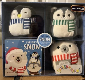 Squishmallows 5” First Snow Winter Animals Wolf Penguin Polar Bear Book Aldi Set - Picture 1 of 9