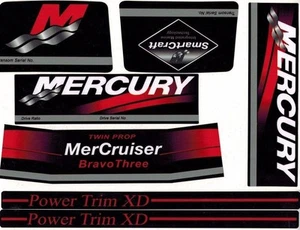 MERCRUISER THE NEW BEST QUALITY BRAVO THREE TWIN PROP W/RED RAMS STICKER SET - Picture 1 of 1