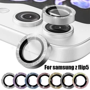 Bling Galaxy Z Flip5 Glitter Metal Glass Camera Lens Cap Protector O0H2 - Picture 1 of 19