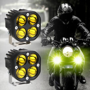 1 Pair 3INCH 80W LED Spot Light auxiliary Motorcycle Headlight Driving Fog Lamp