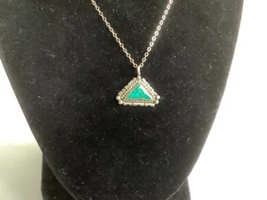 Southwestern Silver Turquoise Pendant/sterling 18 inch chain - Picture 1 of 8