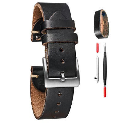 Horween Leather Watch Bands for Men 18 19 20 21 22mm Quick Release Strap - Image 1 of 4