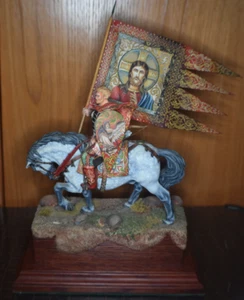 Collectible Miniature "FLAGMAN ON THE HORSE"  11" X 7.5" X4" Hand Paint  - Picture 1 of 12