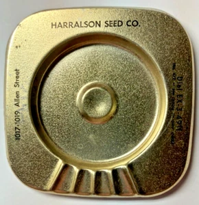 Harralson Seed Co Advertising Ashtray Square Tin Metal 4.5 in Vintage 1970s VG! - Picture 1 of 5