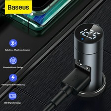 Baseus Bluetooth 5.0 FM Transmitter Auto MP3 Player 2 USB KFZ 3.1A Ladegerät AUX