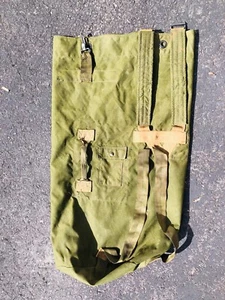 VTG U.S. Military Army Duffel Duffle Bag Sea Bag Olive Drab Canvas Heavy Duty - Picture 1 of 8