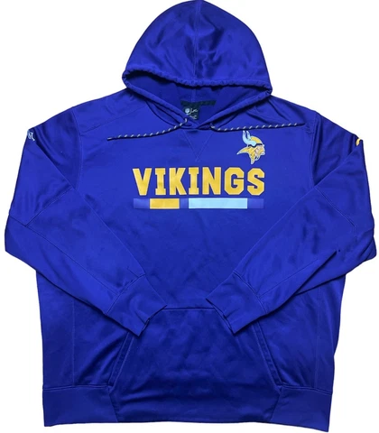 Men's NIKE Dri-Fit MINNESOTA VIKINGS On-Field Purple Hoodie Sweatshirt 3XL Cover