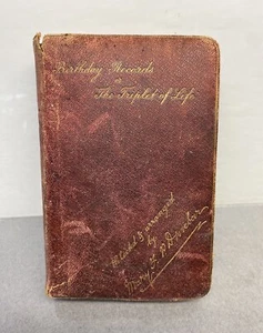 Antique Birthday Death Records Quote Book Ledger Log Mary Dunbar - Picture 1 of 19