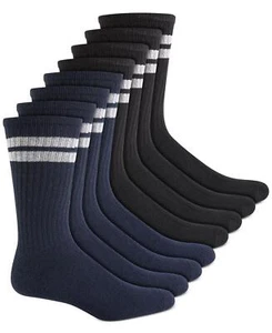 Club Room Men's 8-Pk. Stripe Crew Socks 100137388 10-13 - Picture 1 of 6