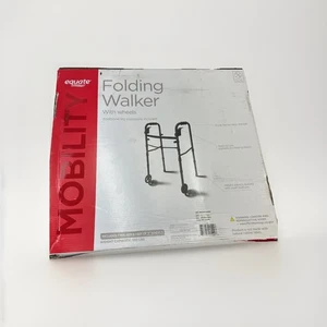 Equate - Mobility Folding Walker with Wheels & Box - Black - Open Box NEW! - Picture 1 of 7