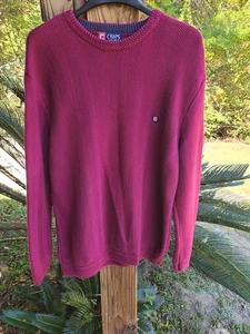 Maglione vintage CHAPS Ralph Lauren classico bordeaux maglia grossa taglia uomo taglia XL - Foto 1 di 7