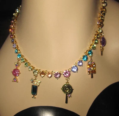 BETSEY JOHNSON Candy Charms Lollipop Sweet Shop Candy Necklace NWT HTF MRSP $78 - Image 1 of 4