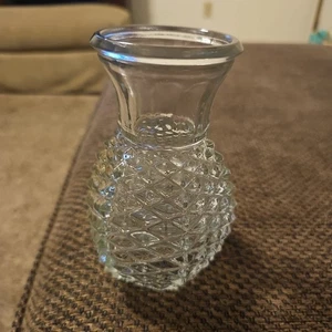 Vintage 1982 FTD Ananas geformte Diamantspitze Pressglas 5,5" Vase - Bild 1 von 5