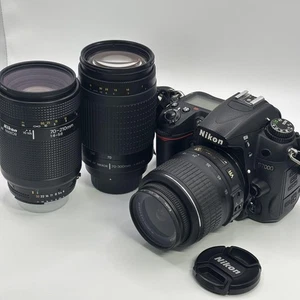 Nikon D7000 DSLR Camera with 18-55mm MF Lens & 70-300mm Zoom Lens Used - Picture 1 of 12