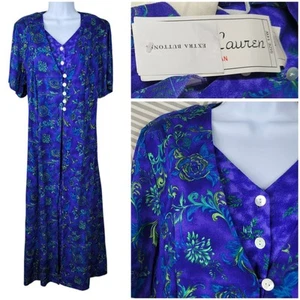Vintage NEW Shirt Dress 14 14W Large alt Floral Long Midi Cottagecore Layered - Picture 1 of 9