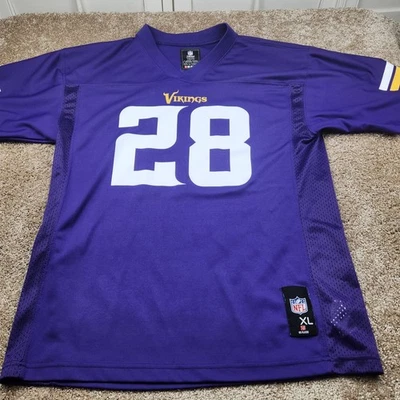 NFL Vikings Adrian Peterson 28 Juvenil XL Púrpura Fútbol Camiseta Equipo Ropa Foto 1 de 4