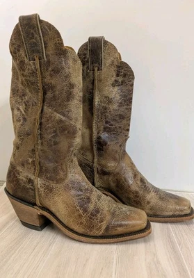 Botas Justin EE. UU. Bent Rail WILDWOOD de cuero agrietado para mujer talla 6 apenas usadas  Foto 1 de 4