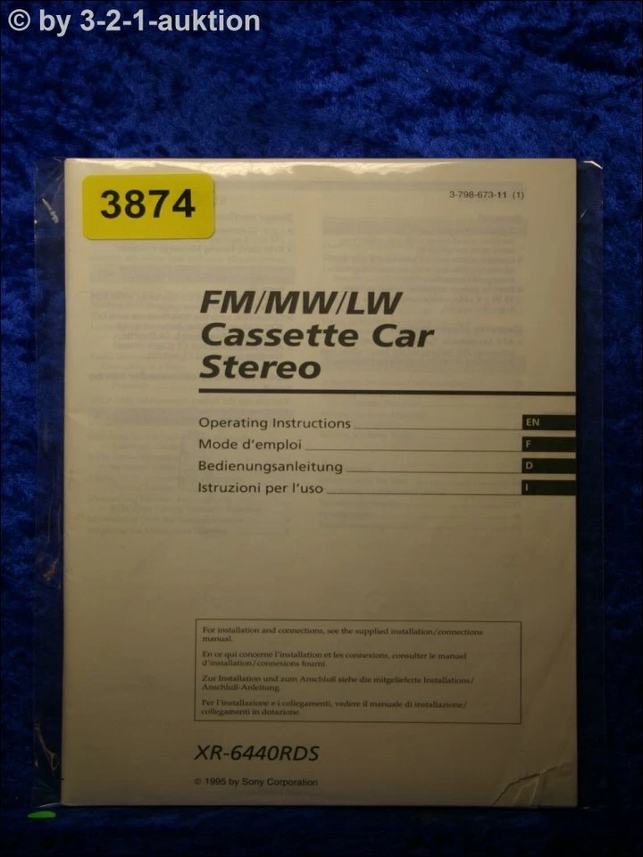 Sony Manuale XR 6440RDS Stereo Per Auto (#3874) - Immagine 1 di 1