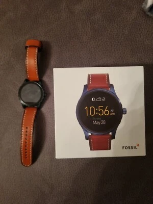 Fossil Marshal 44 mm blau am Lederarmband hellbraun [Wi-Fi, 2. Generation] - Bild 1 von 4