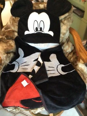 DISNEY MICKEY MOUSE HOODED BATH TOWEL WRAP 100% Cotton Pool Beach 51”x 23” EUC - Image 1 of 4