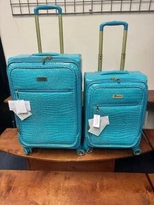 New Samantha Brown 2pc set Croc Spinner 26"/22" TURQUOISE Color - Picture 1 of 9