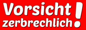 100 große Versand Hinweis- Aufkleber VORSICHT - ZERBRECHLICH ! ~ 105 x 37 mm - Bild 1 von 2