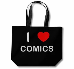 Comics I Love Cotton Shopping Bag (Black, White, Natural) - Picture 1 of 8