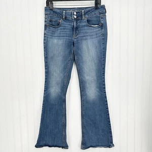 American Eagle Jeans Womens 8 Artist Flare Blue Denim Rodeo Cowboy Western - Picture 1 of 13