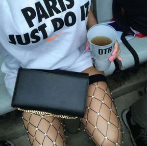 Sexy Overknee-Strümpfe Damen Kristall Strass Netz Netz Strumpfhose Party Socke - Bild 1 von 5