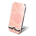 1x 5mm MDF Phone Stand Pink Gold Art Deco Triangles #14887