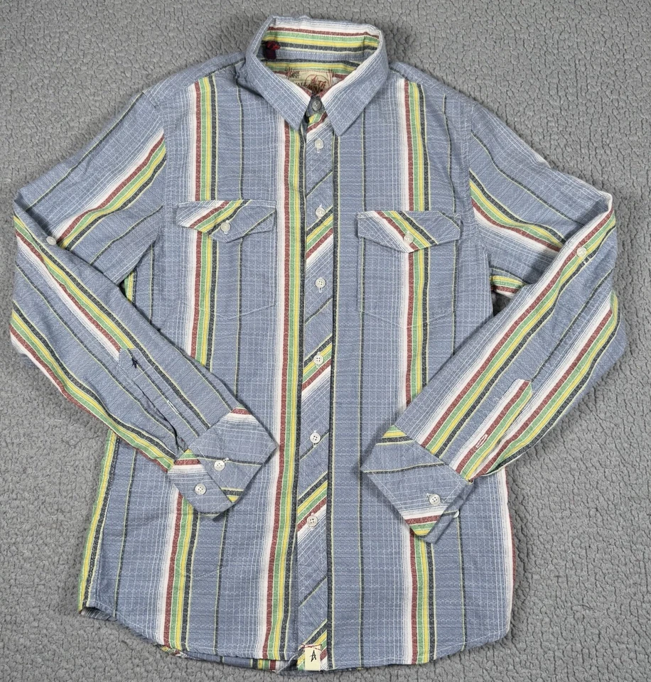 Рубашка мужская Altamont маленькая синяя в полоску Weekender с длинным рукавом - Изображение 1 из 4