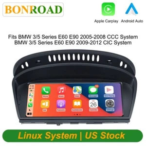 8.8" Car Carplay Android Auto Radio For BMW 3/5 Series E60 E90 CCC CIC System - Picture 1 of 22