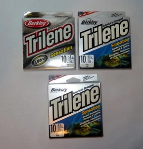 Lot of 3 ~ Berkley Trilene Sensation Fishing Line - 10 LB - 330 Yards - CLEAR - Picture 1 of 9