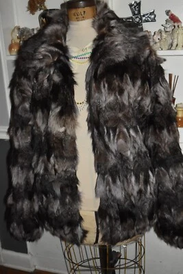 Hombre Invierno Piel NY 4x Azul Zorro Piel Abrigo Chaqueta 54In Pecho Foto 1 de 4