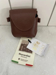 Moscardini Firenze Genuine Leather 2x Golf Balls Golf Tees Case Holder ITALY NEW - Picture 1 of 10
