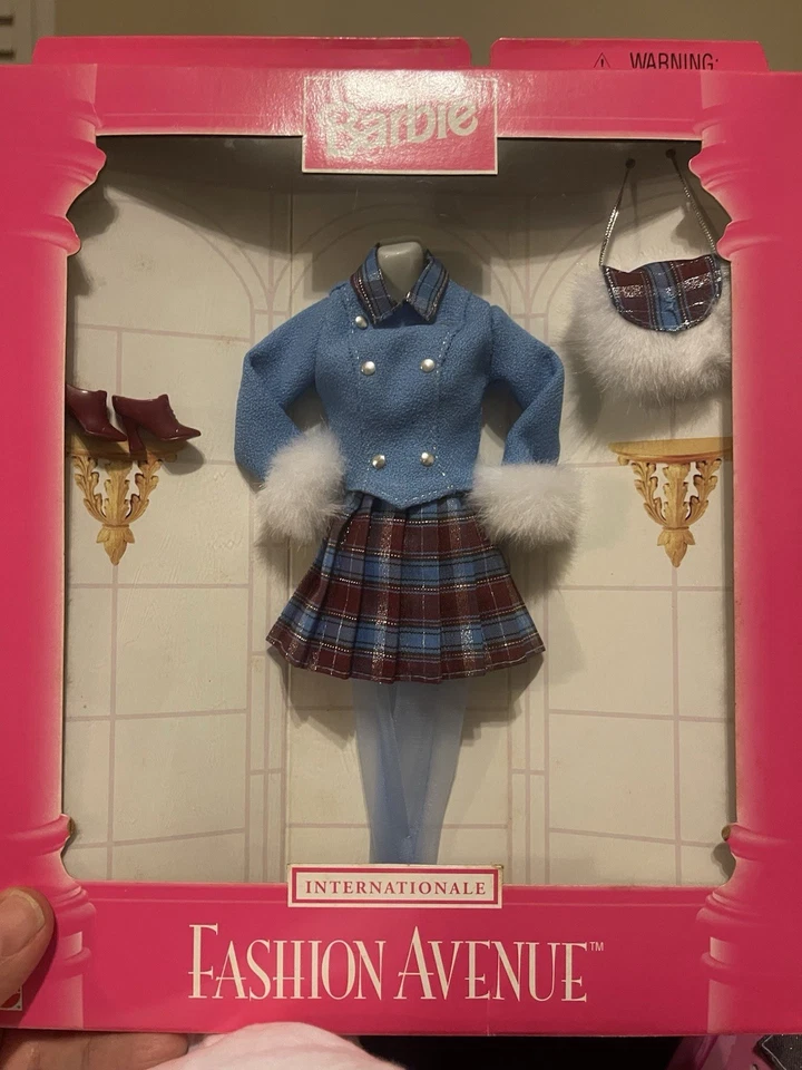 Barbie Fashion Avenue International Scotland Set Plaid Skirt/Jacket W/faux Fur + - Image 1 of 1